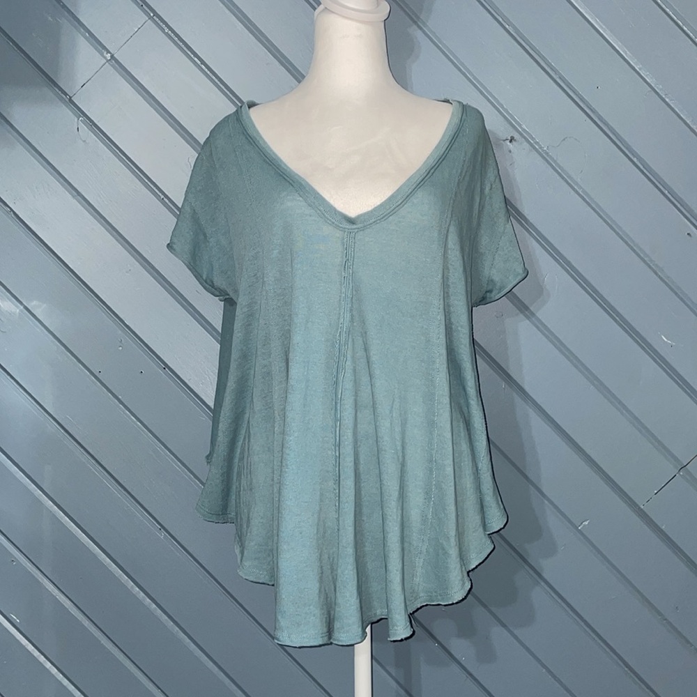 We The Free Dusty Sage V-Neck Short Sleeve Tee